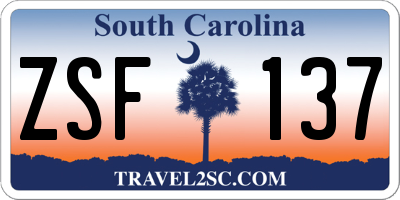 SC license plate ZSF137