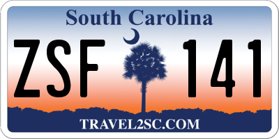 SC license plate ZSF141