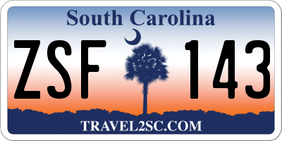 SC license plate ZSF143