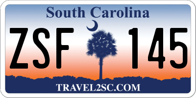 SC license plate ZSF145