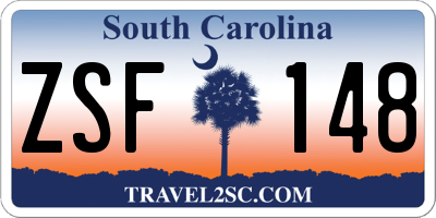 SC license plate ZSF148