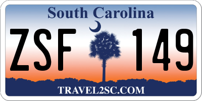 SC license plate ZSF149