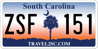 SC license plate ZSF151