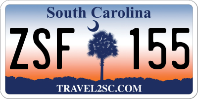 SC license plate ZSF155