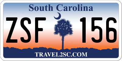 SC license plate ZSF156