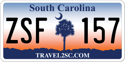 SC license plate ZSF157