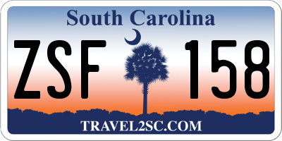 SC license plate ZSF158