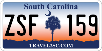 SC license plate ZSF159