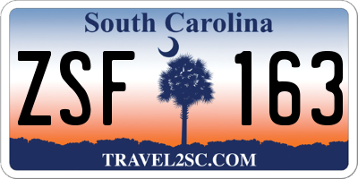 SC license plate ZSF163