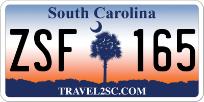 SC license plate ZSF165