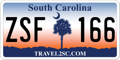 SC license plate ZSF166