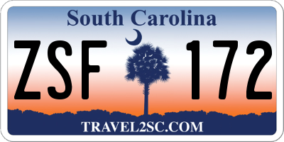 SC license plate ZSF172