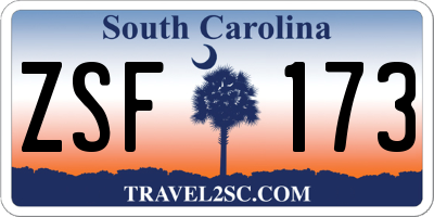 SC license plate ZSF173