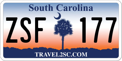 SC license plate ZSF177