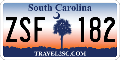 SC license plate ZSF182