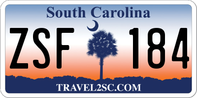 SC license plate ZSF184