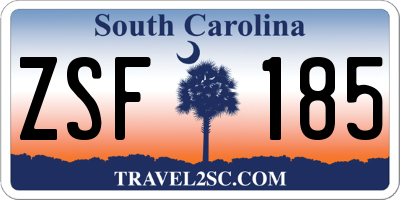 SC license plate ZSF185