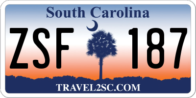 SC license plate ZSF187