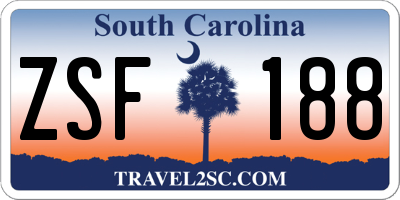 SC license plate ZSF188