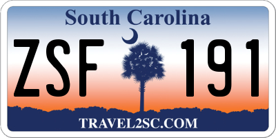 SC license plate ZSF191