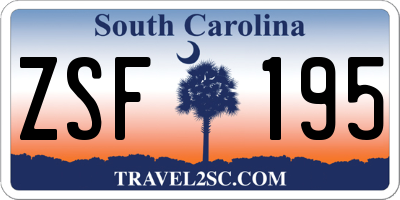 SC license plate ZSF195