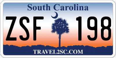 SC license plate ZSF198