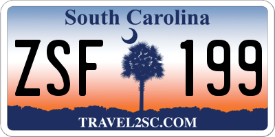 SC license plate ZSF199