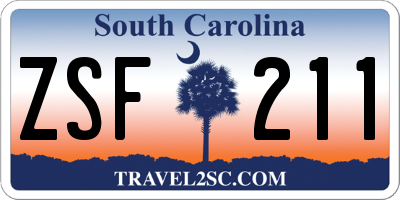 SC license plate ZSF211