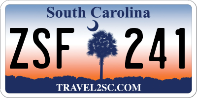 SC license plate ZSF241