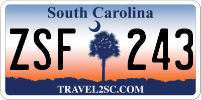SC license plate ZSF243