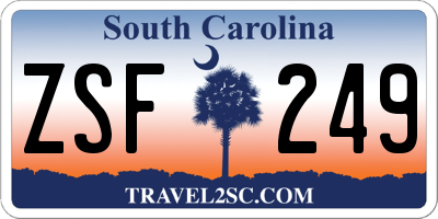 SC license plate ZSF249