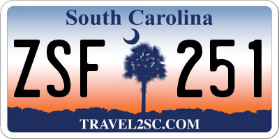 SC license plate ZSF251