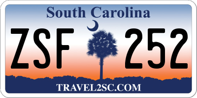 SC license plate ZSF252