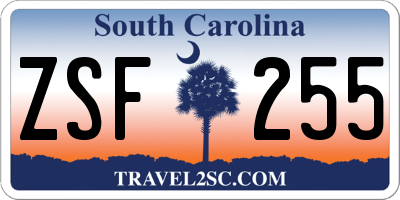 SC license plate ZSF255