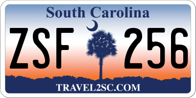 SC license plate ZSF256