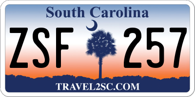SC license plate ZSF257