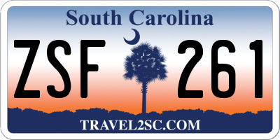SC license plate ZSF261