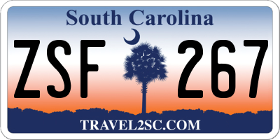SC license plate ZSF267