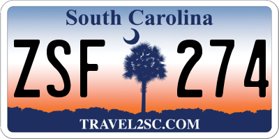SC license plate ZSF274