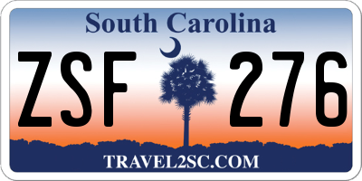 SC license plate ZSF276