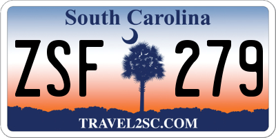 SC license plate ZSF279