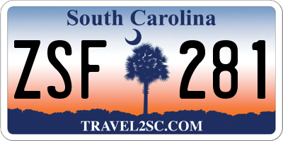 SC license plate ZSF281