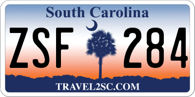 SC license plate ZSF284