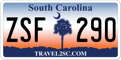 SC license plate ZSF290