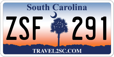 SC license plate ZSF291