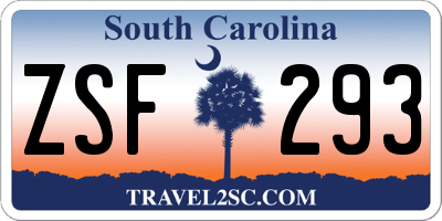 SC license plate ZSF293