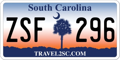 SC license plate ZSF296