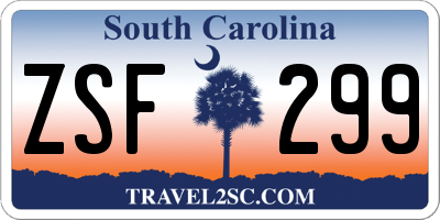 SC license plate ZSF299