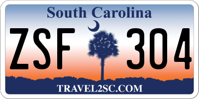 SC license plate ZSF304