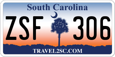 SC license plate ZSF306